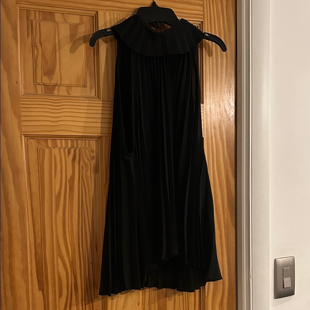 EUC Zara Elegant Sleeveless Black Halter Tunic Women Black top size large - Picture 4 of 8